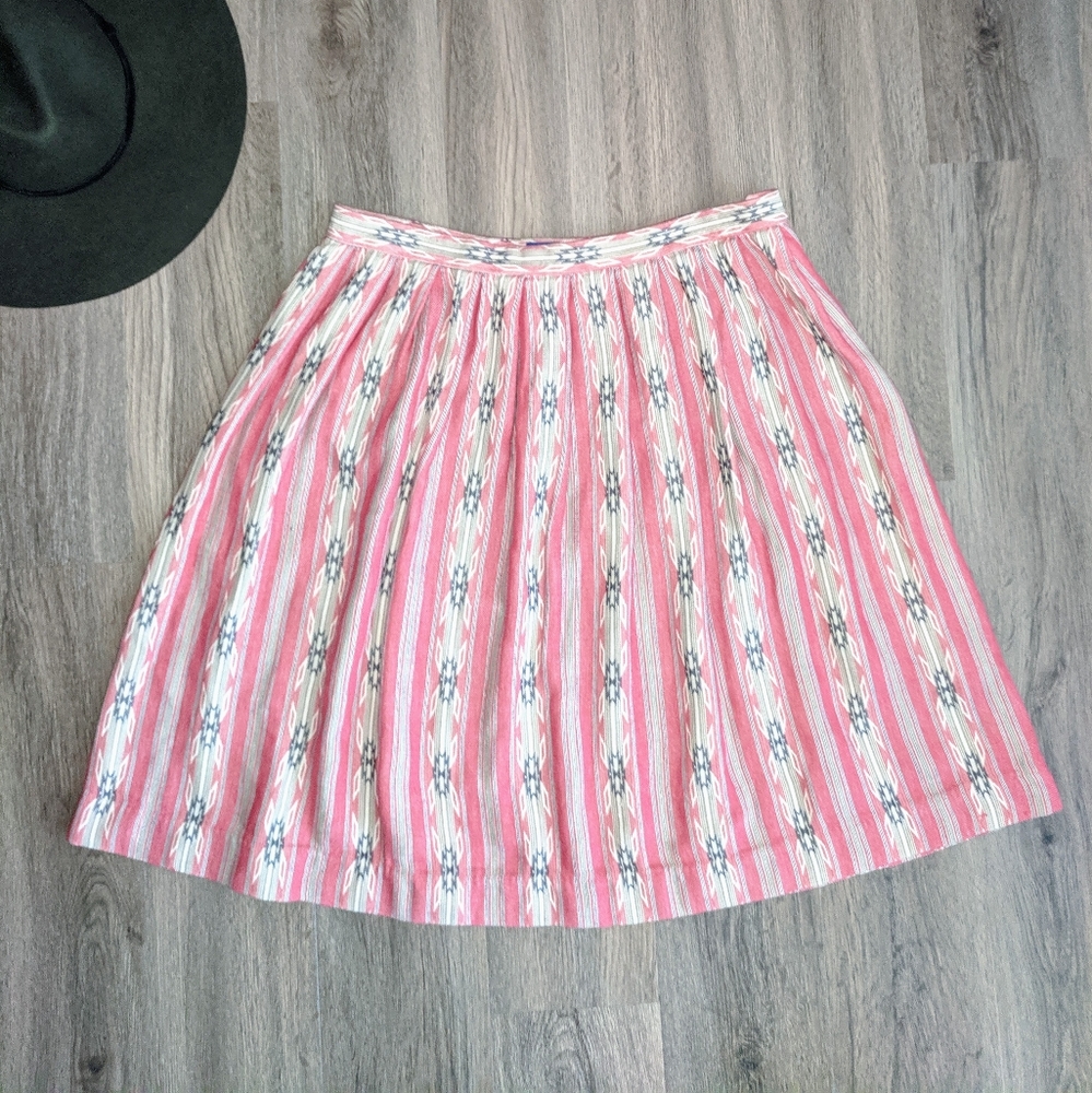 Pendleton Red Aztec Print Cotton Skirt Size 10